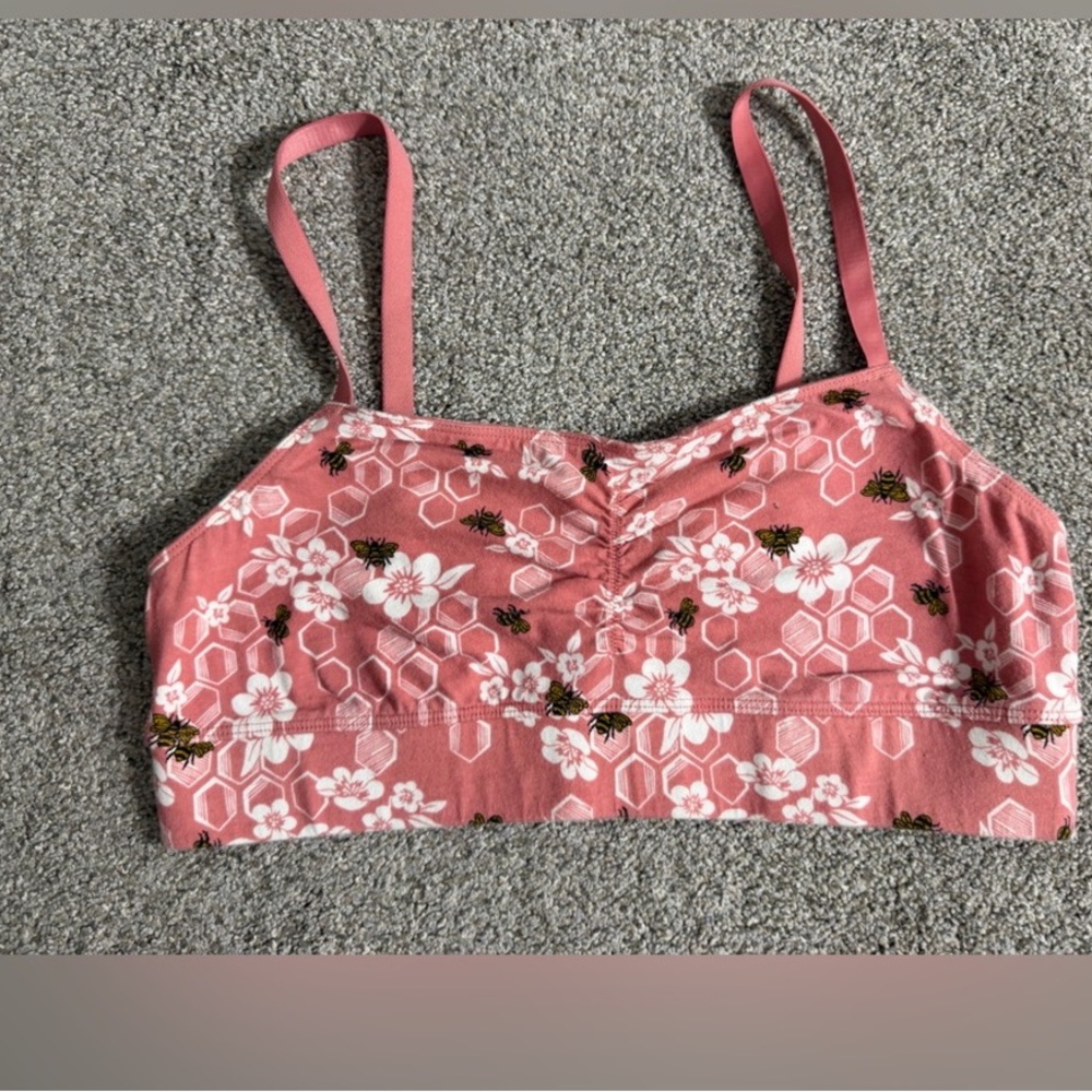 Duluth Trading Co Pink Floral Sports Bra